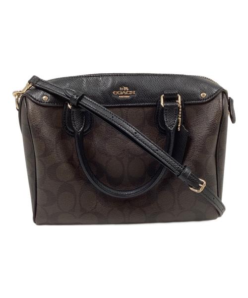 COACH（コーチ）COACH (コーチ) ベネット ミニサッチェ 2WAYショルダーバッグ ブラウン ブラックの古着・服飾アイテム