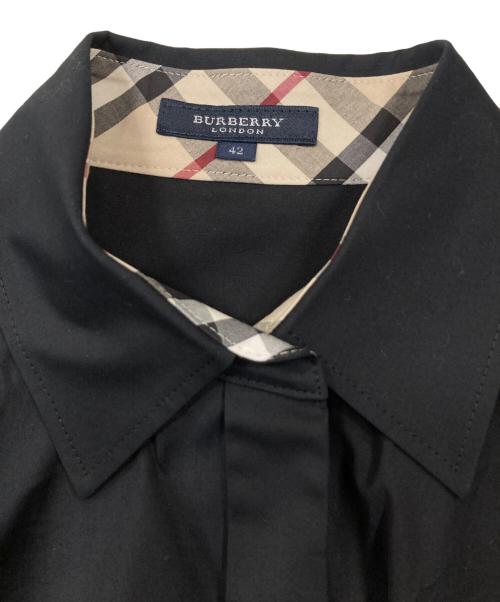 BURBERRY LONDON（バーバリーロンドン）BURBERRY LONDON (バーバリーロンドン) ノバチェック切替 比翼シャツ ブラック サイズ:42の古着・服飾アイテム