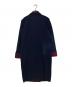 Yves Saint Laurent (イヴサンローラン) レオパード切替ショールカラーダブルニットコート ネイビー サイズ:M：15000円