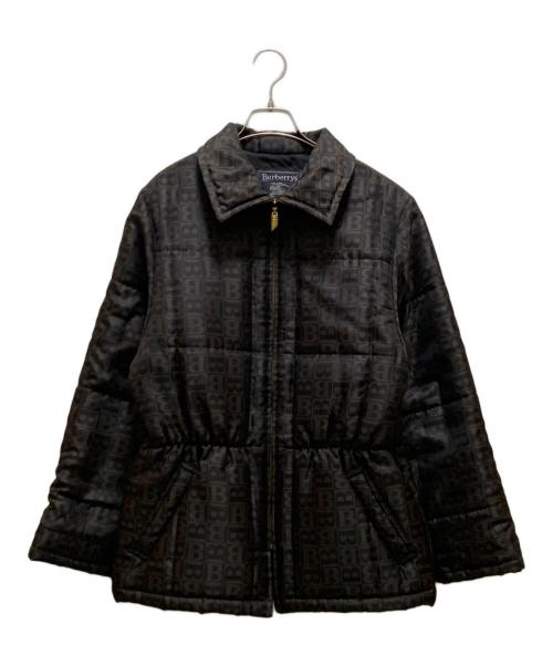 Burberry's（バーバリーズ）Burberry's (バーバリーズ) ギャザーデザイン総柄中綿ジャケット ブラウン サイズ:40の古着・服飾アイテム