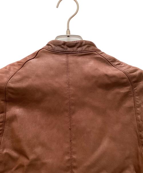 BEAUTY&YOUTH（ビューティーアンドユース）BEAUTY&YOUTH (ビューティーアンドユース) ラムレザ-シングルライダースジャケット ブラウン サイズ:Lの古着・服飾アイテム