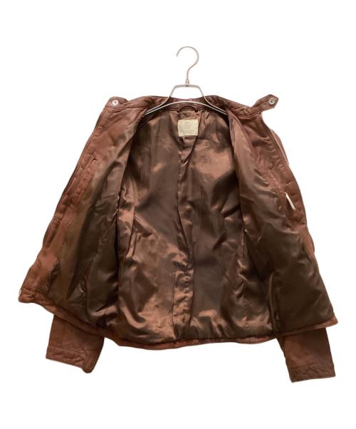BEAUTY&YOUTH（ビューティーアンドユース）BEAUTY&YOUTH (ビューティーアンドユース) ラムレザ-シングルライダースジャケット ブラウン サイズ:Lの古着・服飾アイテム