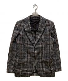 TAGLIATORE×Brilla per il gusto（タリアトーレ×ブリッラ ペル イルグースト）の古着「コラボ アルパカ混2Bチェックテーラードジャケット」｜ブラウン×グレー