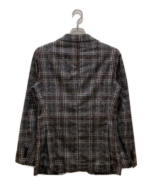 TAGLIATORE（タリアトーレ）TAGLIATORE (タリアトーレ) Brilla per il gusto (ブリッラ ペル イルグースト) コラボ アルパカ混2Bチェックテーラードジャケット ブラウン×グレー サイズ:44/7 Rの古着・服飾アイテム