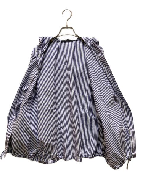 mizuiro-ind（ミズイロインド）mizuiro-ind (ミズイロインド) ストライプシャツパーカー ホワイト×ブルー サイズ:FREEの古着・服飾アイテム