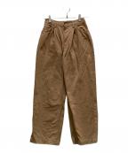 DANTONダントン）の古着「コットンカツラギ タックパンツ」｜ブラウン