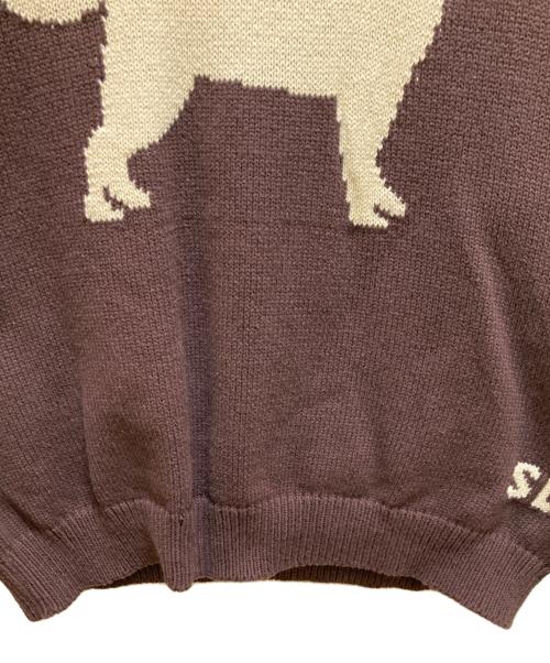 STEAD（ステッド）STEAD (ステッド) ホビー インターシャ ニット ブラウン サイズ:Ｍの古着・服飾アイテム