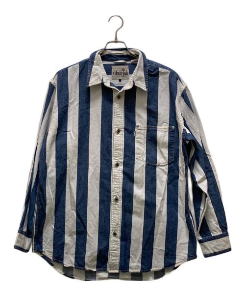 Levi's SILVER TAB（リーバイス シルバータブ）LEVI'S SILVER TAB (リーバイス シルバータブ) オーバーサイズ ストライプシャツ ホワイト×ブルー サイズ:Sの古着・服飾アイテム