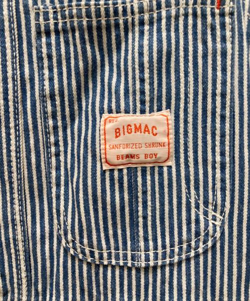big mac（ビッグマック）BIG MAC (ビッグマック) BEAMS BOY (ビームスボーイ) 別注ヒッコリーオーバーオール ブルー サイズ:Freeの古着・服飾アイテム