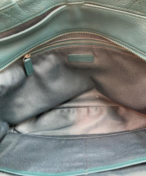 business leather factory（ビジネス レザー ファクトリー）business leather factory (ビジネス レザー ファクトリー) タッセルキーホルダー付レザートートバッグ グリーンの古着・服飾アイテム