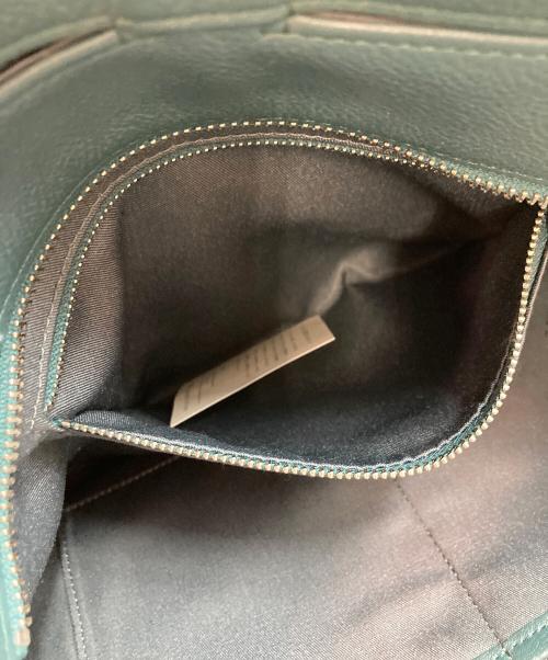 business leather factory（ビジネス レザー ファクトリー）business leather factory (ビジネス レザー ファクトリー) タッセルキーホルダー付レザートートバッグ グリーンの古着・服飾アイテム