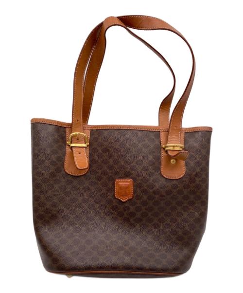 CELINE（セリーヌ）CELINE (セリーヌ) ブラゾン型押し マカダム柄トートバッグ ブラウンの古着・服飾アイテム