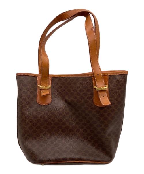 CELINE（セリーヌ）CELINE (セリーヌ) ブラゾン型押し マカダム柄トートバッグ ブラウンの古着・服飾アイテム