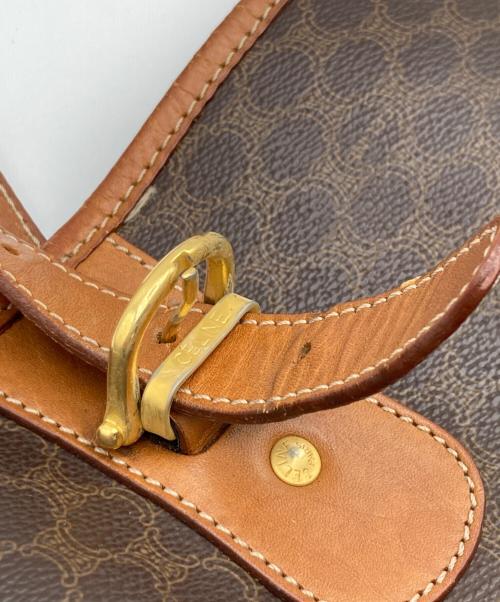 CELINE（セリーヌ）CELINE (セリーヌ) ブラゾン型押し マカダム柄トートバッグ ブラウンの古着・服飾アイテム