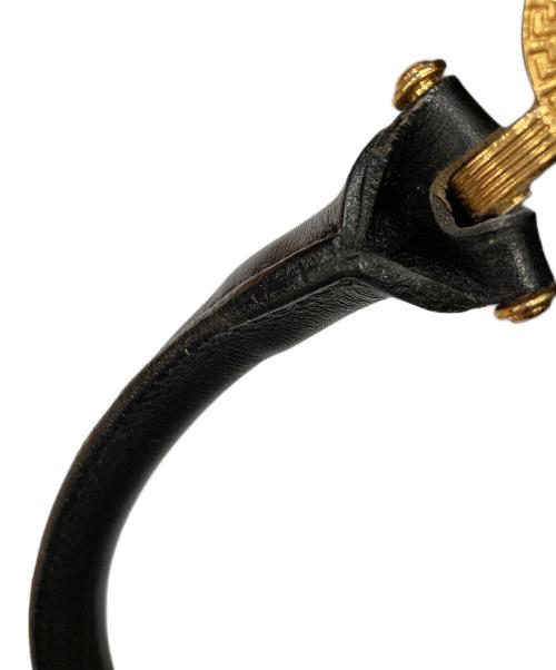 VERSACE（ヴェルサーチェ）VERSACE (ヴェルサーチェ) サンバースト PVC×レザー ボストンバッグ ブラックの古着・服飾アイテム