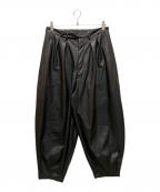 m's braqueエムズブラック）の古着「フェイクレザーハーレムパンツ」｜ブラック