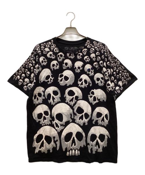 LIQUID BLUE（リキッドブルー）LIQUID BLUE (リキッドブルー) スカルデザインTシャツ ブラック×ホワイト サイズ:不明の古着・服飾アイテム