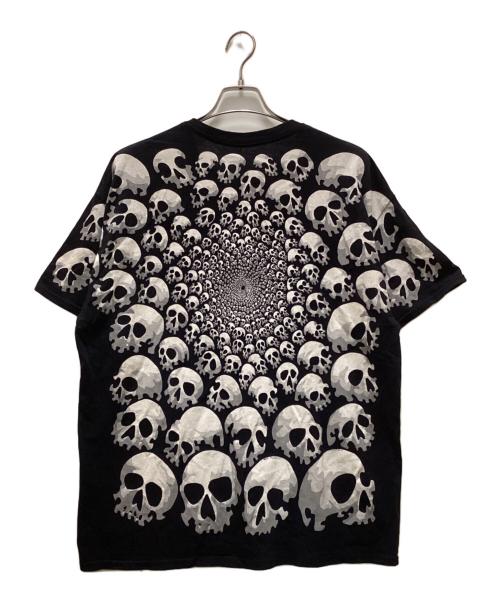 LIQUID BLUE（リキッドブルー）LIQUID BLUE (リキッドブルー) スカルデザインTシャツ ブラック×ホワイト サイズ:不明の古着・服飾アイテム
