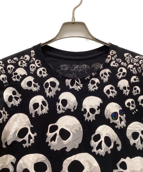LIQUID BLUE（リキッドブルー）LIQUID BLUE (リキッドブルー) スカルデザインTシャツ ブラック×ホワイト サイズ:不明の古着・服飾アイテム