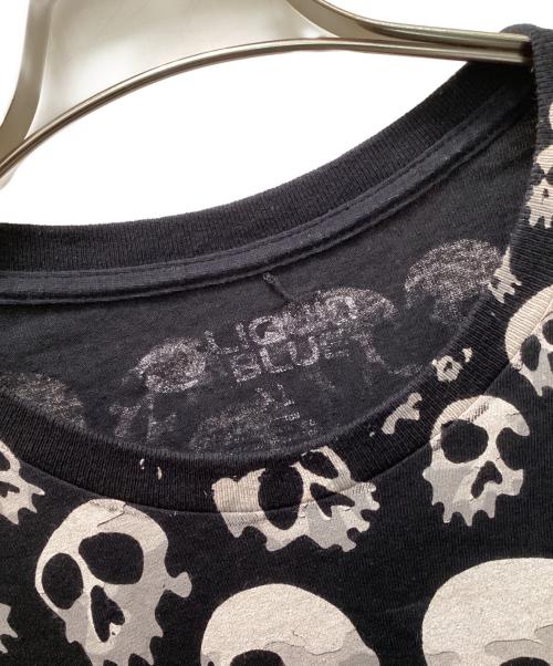 LIQUID BLUE（リキッドブルー）LIQUID BLUE (リキッドブルー) スカルデザインTシャツ ブラック×ホワイト サイズ:不明の古着・服飾アイテム
