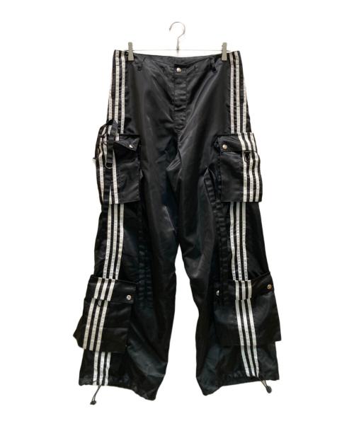 GS THE ULTIMATE EXPERIENCE（ジーエス ジ アルティメイト エクスペリエンス）GS THE ULTIMATE EXPERIENCE (ジーエス ジ アルティメイト エクスペリエンス) テクニカルカーゴパンツ スリーストライプ ブラック×ホワイト サイズ:Mの古着・服飾アイテム