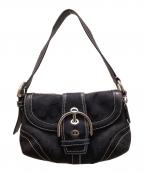 COACHコーチ）の古着「キャンバスシグネチャーショルダーバッグ」｜ブラック