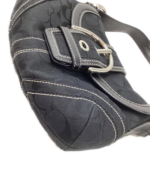 COACH（コーチ）COACH (コーチ) キャンバスシグネチャーショルダーバッグ ブラックの古着・服飾アイテム