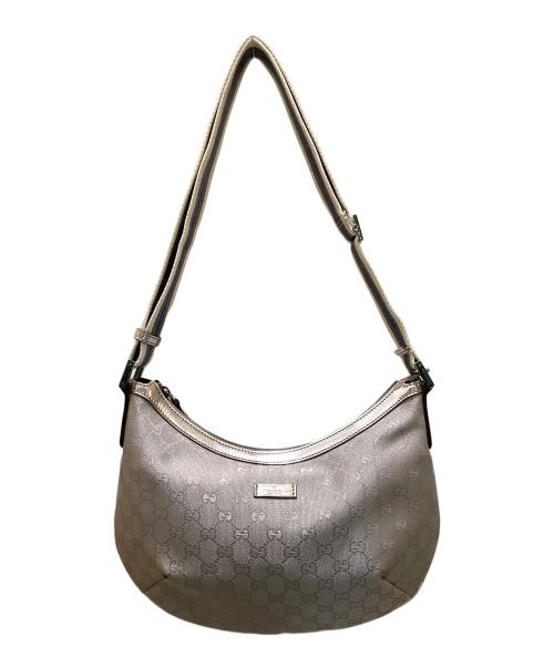 GUCCI（グッチ）GUCCI (グッチ) GGキャンバスショルダーバッグ シルバーの古着・服飾アイテム