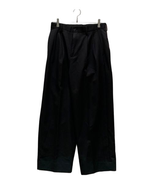 MONKEY TIME（モンキータイム）MONKEY TIME (モンキータイム) TWツイル 2P ワイド ストレート スラックス ブラック サイズ:Mの古着・服飾アイテム