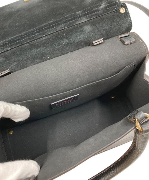 FURLA（フルラ）FURLA (フルラ) レザー2WAYバッグ ブラック×ベージュの古着・服飾アイテム