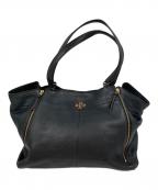 TORY BURCHトリーバーチ）の古着「ジップデザインレザートートバッグ」｜ブラック