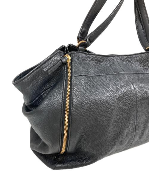 TORY BURCH（トリーバーチ）TORY BURCH (トリーバーチ) ジップデザインレザートートバッグ ブラックの古着・服飾アイテム