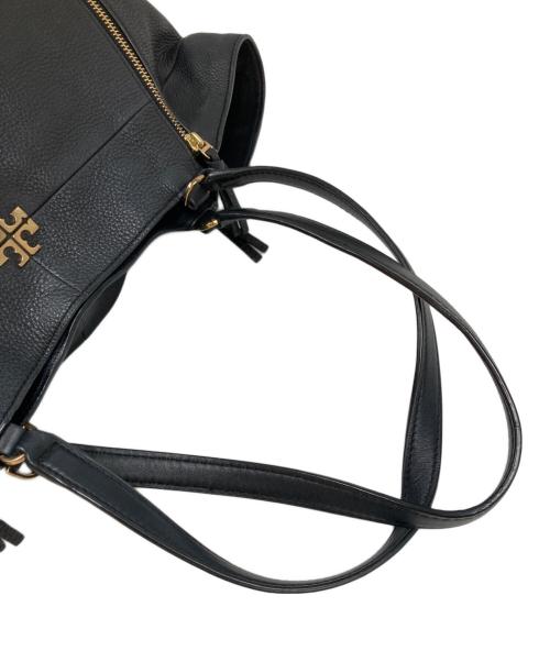 TORY BURCH（トリーバーチ）TORY BURCH (トリーバーチ) ジップデザインレザートートバッグ ブラックの古着・服飾アイテム