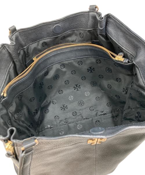TORY BURCH（トリーバーチ）TORY BURCH (トリーバーチ) ジップデザインレザートートバッグ ブラックの古着・服飾アイテム