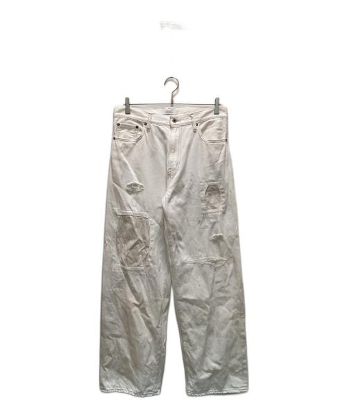 JOHNBULL（ジョンブル）Johnbull (ジョンブル) 11オンスデニム ハードワーカー デッキパンツ ホワイト サイズ:Mの古着・服飾アイテム