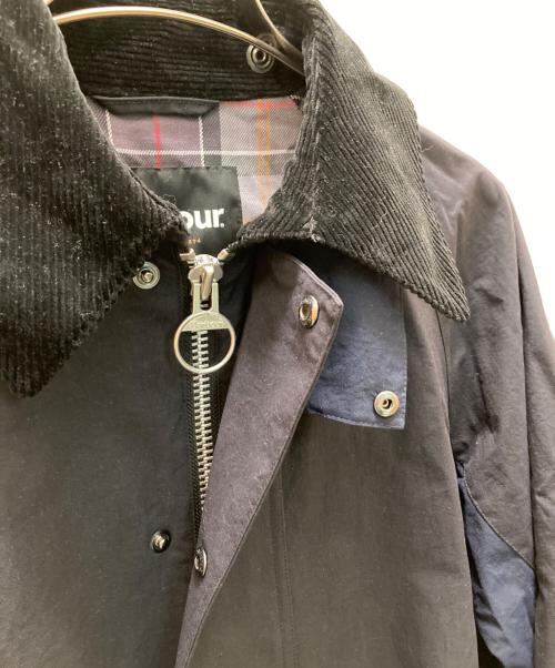 Barbour（バブアー）Barbour (バブアー) JOURNAL STANDARD (ジャーナルスタンダード) コラボ マルチカラー バーレー ステンカラーコート ブラック×ネイビー サイズ:34の古着・服飾アイテム