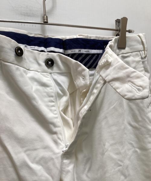 PT TORINO（ピーティートリノ）PT TORINO (ピーティートリノ) コットンスラックス ホワイト サイズ:50の古着・服飾アイテム