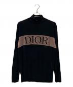 Diorディオール）の古着「ハイネックロゴニット」｜ネイビー×グレー