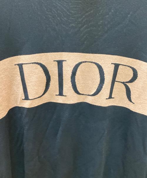Dior（ディオール）DIOR (ディオール) ハイネックロゴニット ネイビー×グレー サイズ:Ⅼの古着・服飾アイテム