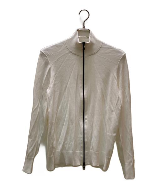 theory（セオリー）theory (セオリー) ダブルジップ ドライバーズニット ホワイト サイズ:Ⅼの古着・服飾アイテム