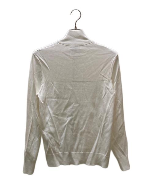 theory（セオリー）theory (セオリー) ダブルジップ ドライバーズニット ホワイト サイズ:Ⅼの古着・服飾アイテム