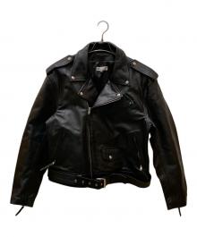 MOLAWZ（モローズ）の古着「水牛革 ダブルライダースジャケット」｜ブラック