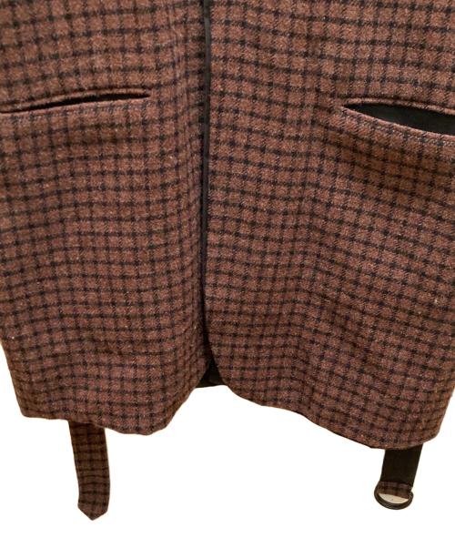 SUNSEA（サンシー）SUNSEA (サンシー) リバーシブルネットワークチェックジャケット ブラウン サイズ:3の古着・服飾アイテム