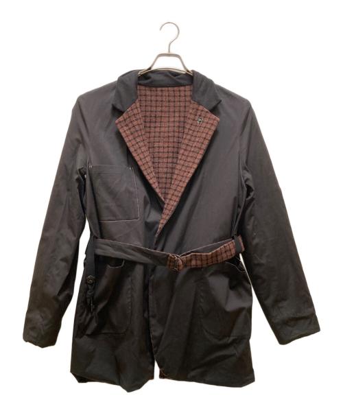 SUNSEA（サンシー）SUNSEA (サンシー) リバーシブルネットワークチェックジャケット ブラウン サイズ:3の古着・服飾アイテム