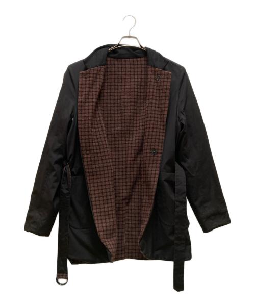 SUNSEA（サンシー）SUNSEA (サンシー) リバーシブルネットワークチェックジャケット ブラウン サイズ:3の古着・服飾アイテム