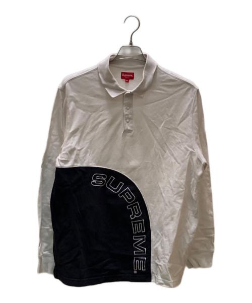 SUPREME（シュプリーム）Supreme (シュプリーム) コーナーアーチロゴポロシャツ ホワイト×ネイビー サイズ:Mの古着・服飾アイテム