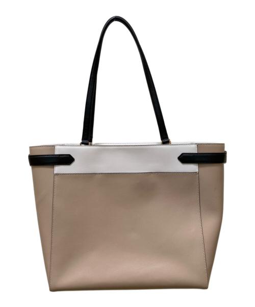 Kate Spade（ケイトスペード）Kate Spade (ケイトスペード) ステイシー カラーブロック ラップトップ トートバッグ ベージュ×ホワイトの古着・服飾アイテム