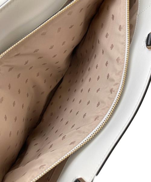 Kate Spade（ケイトスペード）Kate Spade (ケイトスペード) ステイシー カラーブロック ラップトップ トートバッグ ベージュ×ホワイトの古着・服飾アイテム