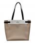 Kate Spade（ケイトスペード）の古着「ステイシー カラーブロック ラップトップ トートバッグ」｜ベージュ×ホワイト