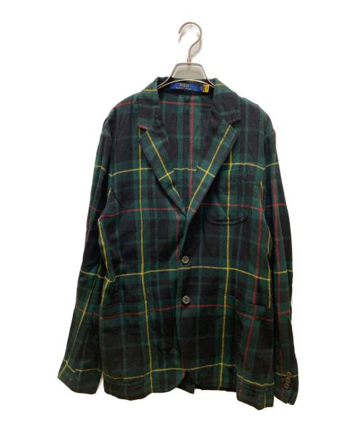 POLO RALPH LAUREN（ポロ・ラルフローレン）POLO RALPH LAUREN (ポロ・ラルフローレン) コットンフランネル3Bチェックテーラードジャケット グリーン サイズ:Sの古着・服飾アイテム